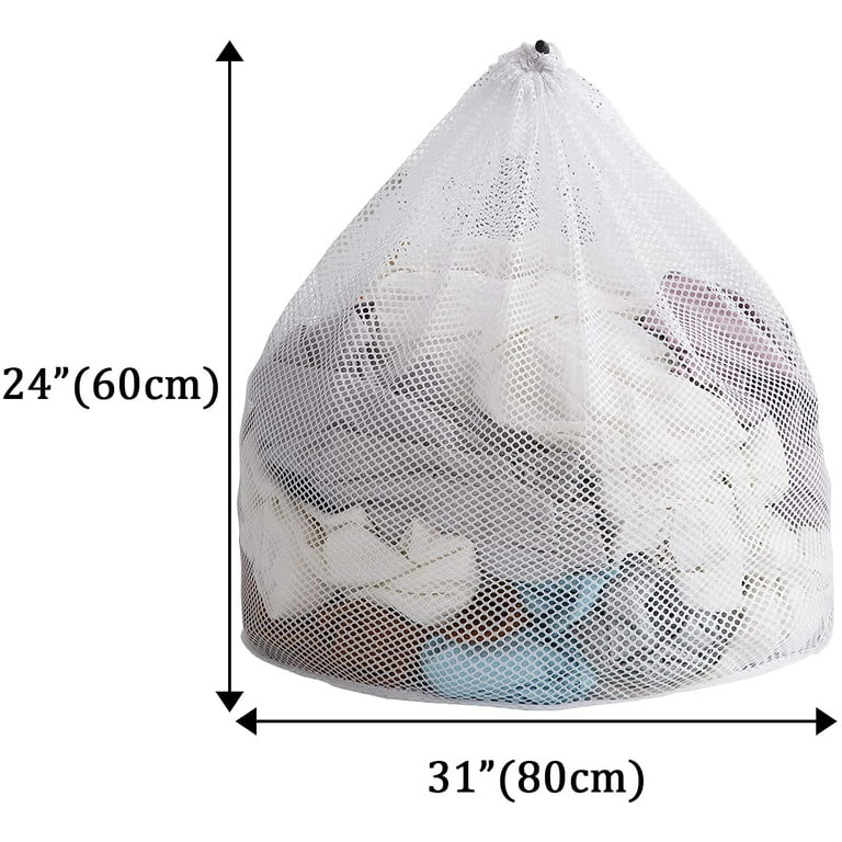 Mesh Laundry Bag 31 X 24inches, Extra Large Laundry Bags With  Drawstring,machine Washable For Travel, Factories,college Dorm, Apartment,  Home (white