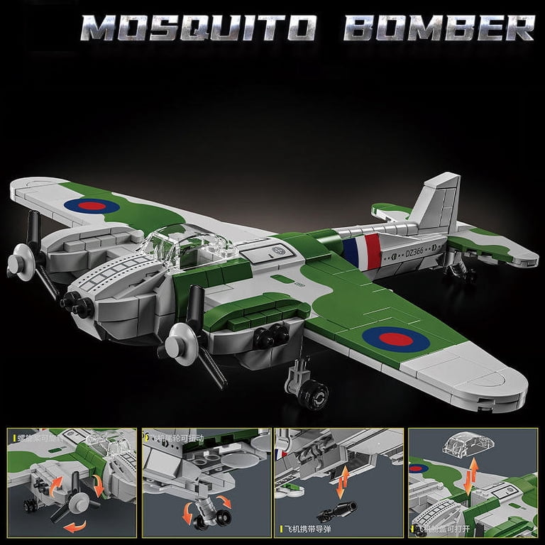 GZBrick Mosquito WWII Wooden Wonder Fighter Building Sets