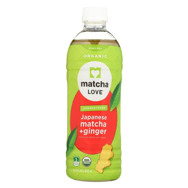 Matcha Love Drink Organic Matcha and Ginger Case of 12 15.9 fl