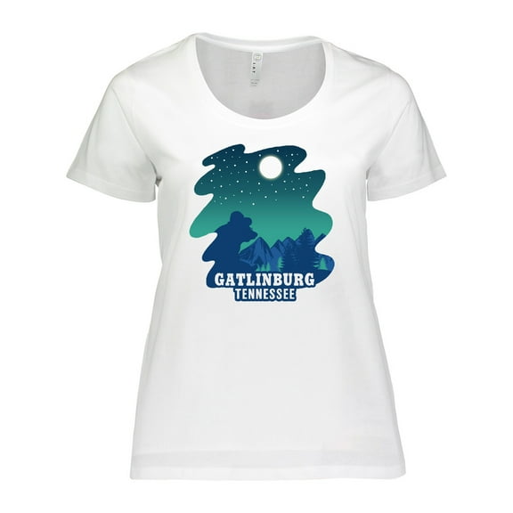 Inktastic Smoky Mountains Gatlinburg Tennessee with Bear Women's Plus Size T-Shirt