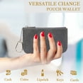 thumbnail image 3 of Daisy Rose Luxury Coin Purse Change Wallet Pouch for Women - PU Vegan Leather Card Holder with Oversized Metal Keychain and Clasp - Grey Python, 3 of 6