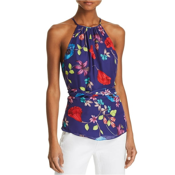 Parker Womens Floral Tank Top, Blue, Medium