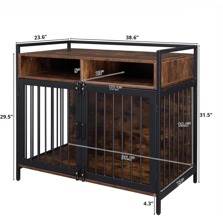 Furniture Dog Cage, Multi-Functional Sturdy Dog Crate with - Main Image
