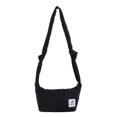 thumbnail image 2 of Bolsa Bolso bandolera acolchado con espacio para mujer Bolso bandolera con cremallera de color sólido (Negro) JShteea Para Estrenar, 2 of 9