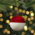 thumbnail image 2 of Northlight Shiny and Matte Christmas Glass Ball Ornament - 3.5" - Red and White, 2 of 5