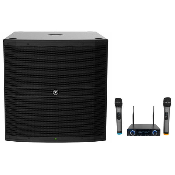 Mackie DRM18S 2000w 18" Powered DJ PA Subwoofer Sub Dual Wireless Microphones