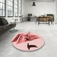 thumbnail image 4 of Ahgly Company Machine Washable Indoor Square Transitional Red Area Rugs, 5' Square, 4 of 7