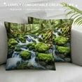 thumbnail image 3 of Fenyluxe Moss Rocks Water Fashion Style Dirt-Resistant Throw Pillow Covers for Couch Sofa Bed Living Room Bedroom Square Printed on Both Sides 1PC 22x22in, 3 of 5