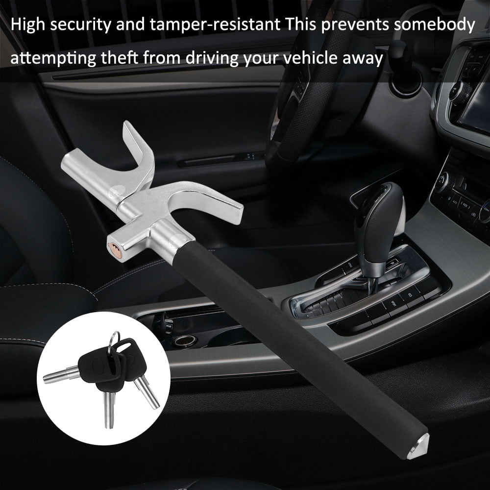 U-Type Car Steering Wheel Lock Extendable Anti Theft Security Device with 3 Keys Universal 