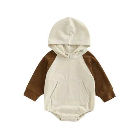 

Avamo Girls Color Block Crew Neck Bodysuit Spliced Loose Onesies Baby One Piece Party Romper Dark Brown 90cm
