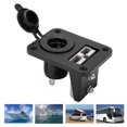 thumbnail image 1 of Dual Outlet Charging Panel, Durable Car  Socket Black ABS Waterproof  for Yacht for Motorcycle for Tractor, 1 of 7
