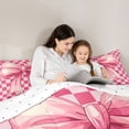 thumbnail image 5 of Erosebridal Girls Pink Bowknot 7-Piece Twin Bedding Sets,Kids Geometric Grid Printed Bedding Comforter Set,Reversible, 5 of 7