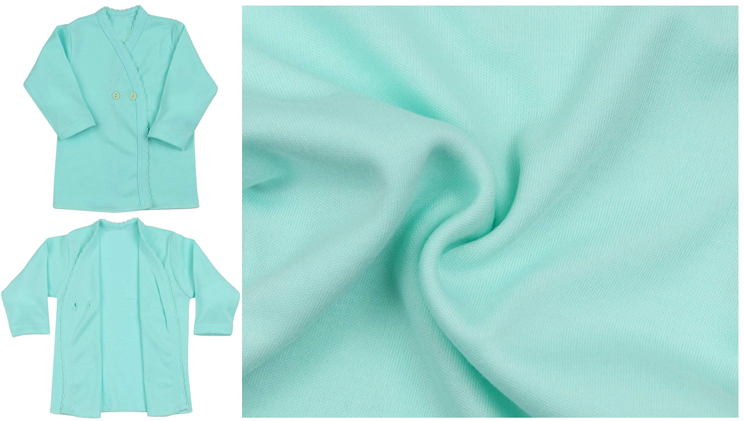 ToBeInStyle Baby Girl's 4-Pack Kimono Tee Shirts - Pastel Short Sleeve, 100% Cotton, Sizes 0-9 Months