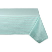 DII Aqua Seersucker Tablecloth 60x84