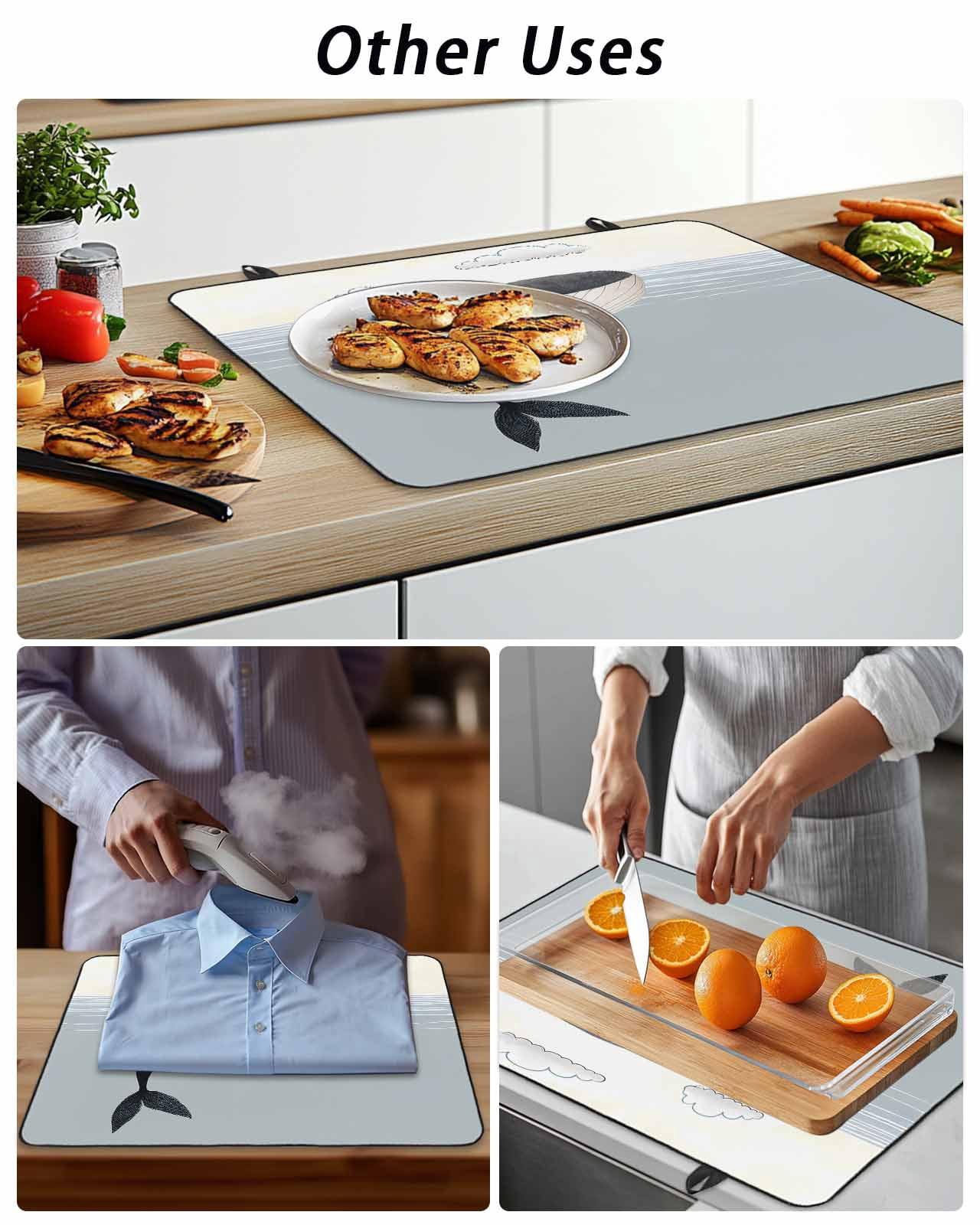 Stove Top Covers for Electric Stove, Whale Glass Stovetop Cover Protector, Ocean Coastal Fish Aqua Beach Orange Sky Induction Cooktop Protector Oven Mat for Kitchen Countertop 24"x21"
