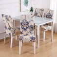 thumbnail image 6 of Elastic Parsons Chair Covers for Dining Room Chair Seat Covers, Chair Protectors, Party Pet Protection, Universal Soft Polyester (Set of 2, Beige Floral), 6 of 8