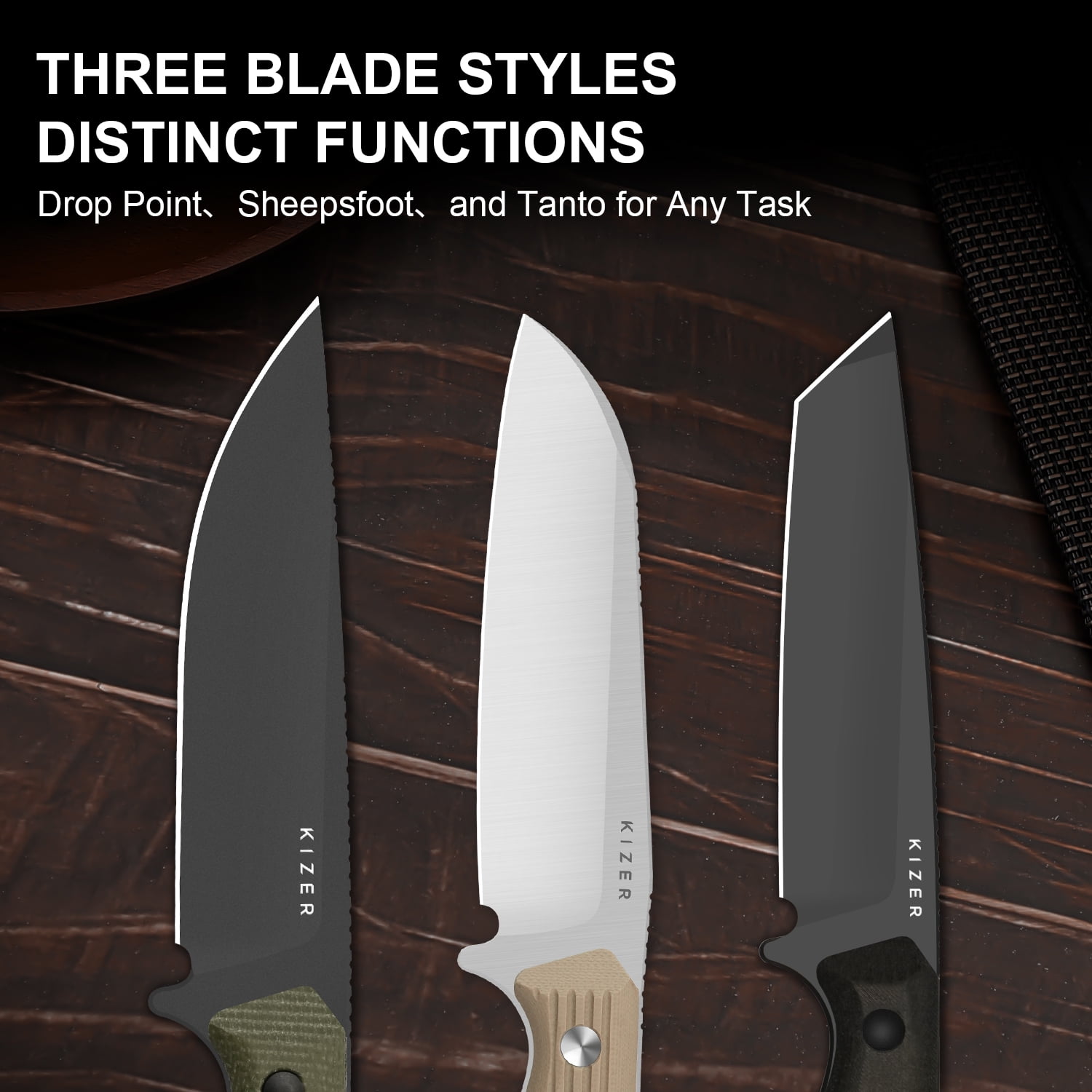 Kizer Begleiter Fix Fixed Knife AEB-L Steel Blade G10 Handle With Sheath 1045MS2