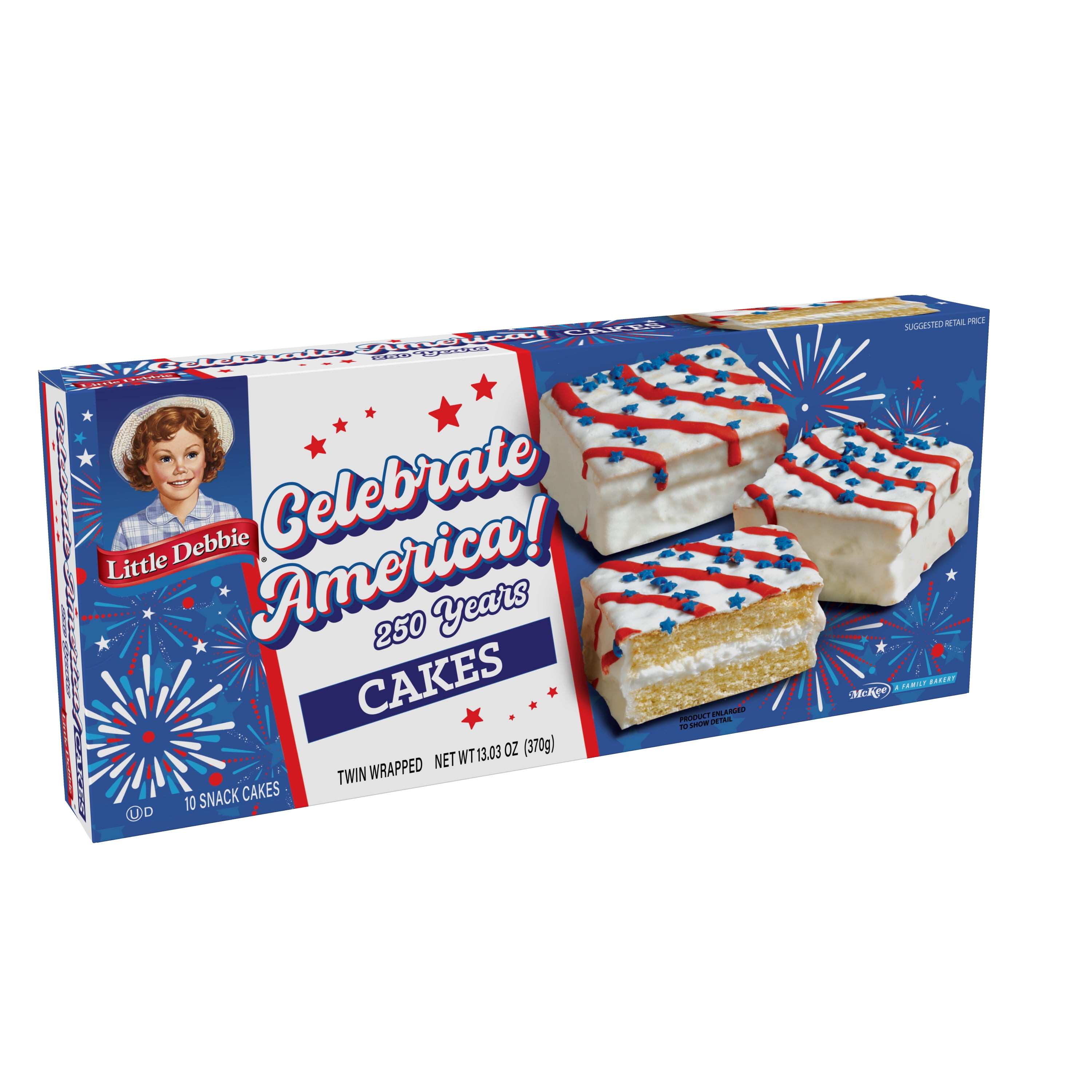 Little Debbie Red, White & Blue Vanilla Cakes, 13.03 oz (10 count)