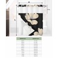 thumbnail image 6 of No Hook Shower Curtains with Snap in Liner, Beige Floral Silhouette Waterproof Fabric Shower Curtain, Farmhouse Vintage Flowers Double Layers & See-Through Top Window Bathroom Curtains 72''x72'', 6 of 6