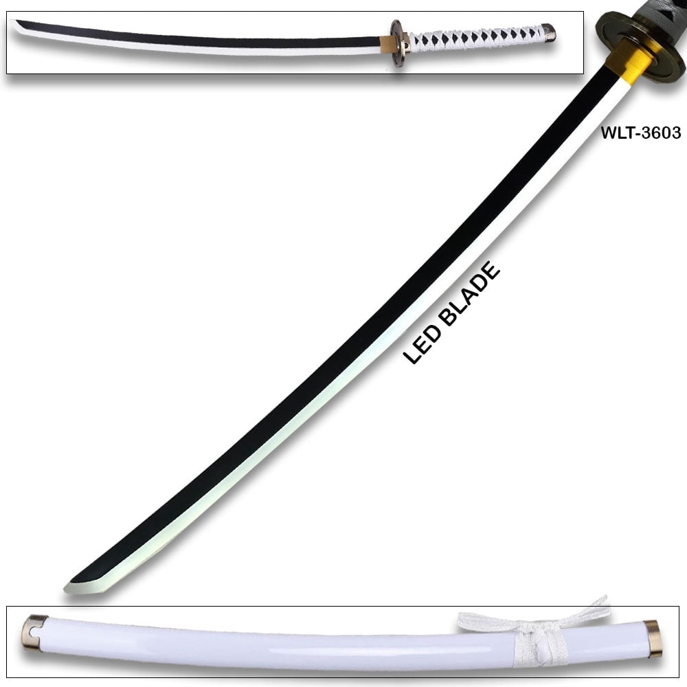 One Piece Roronoa Zoro Wado Ichimonji Katana – LED Light-Up Wooden Cosplay Sword 41 in