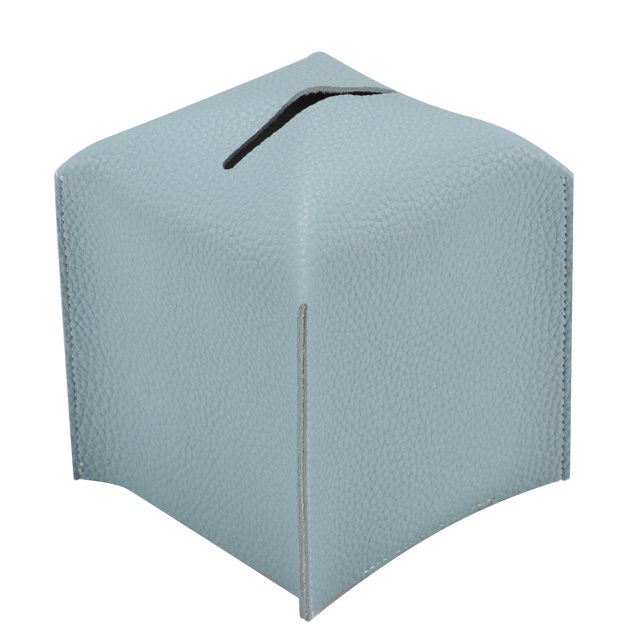 Tissue Box Cover Holder Square PU Leather Tissue Dispenser Box Roll Paper Extractive Tissue Dispenser Case Container for Bedroom Living Room Bathroom Pure Color