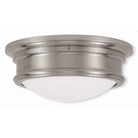 2 Light Flush Mount in Coastal Style 13 inches Wide By 5.5 inches High-Brushed Nickel Finish Bailey Street Home 218-Bel-1120125