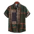 thumbnail image 1 of Shirt Top Loose Fit Lapel Chic Retro Irregular Pattern Summer Male Shirt, 1 of 5