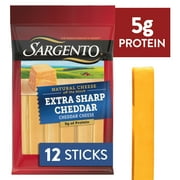 Sargento Extra Sharp Natural Cheddar Cheese Snack Sticks, 12-Count