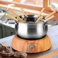 thumbnail image 3 of Yaju Fondue Forks Wood Handle Heat Resistant 9.5" - Oak Handle Swiss Cheese Fondue Forksset Of 6, 3 of 4