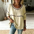 thumbnail image 5 of Womens Floral Babydoll Tops，Embroidered Tops Boho Floral Tops Loose Fit Tunic Top Crewneck Short Sleeve Shirts 3/4 Puff Sleeve Pleated Blouse Floral Blouses For Women Peplum Tops For Women S, 5 of 9