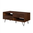 thumbnail image 2 of 42" 2-Drawer Wood Coffee Table with Hairpin Legs - Dark Walnut/ Black, 2 of 6