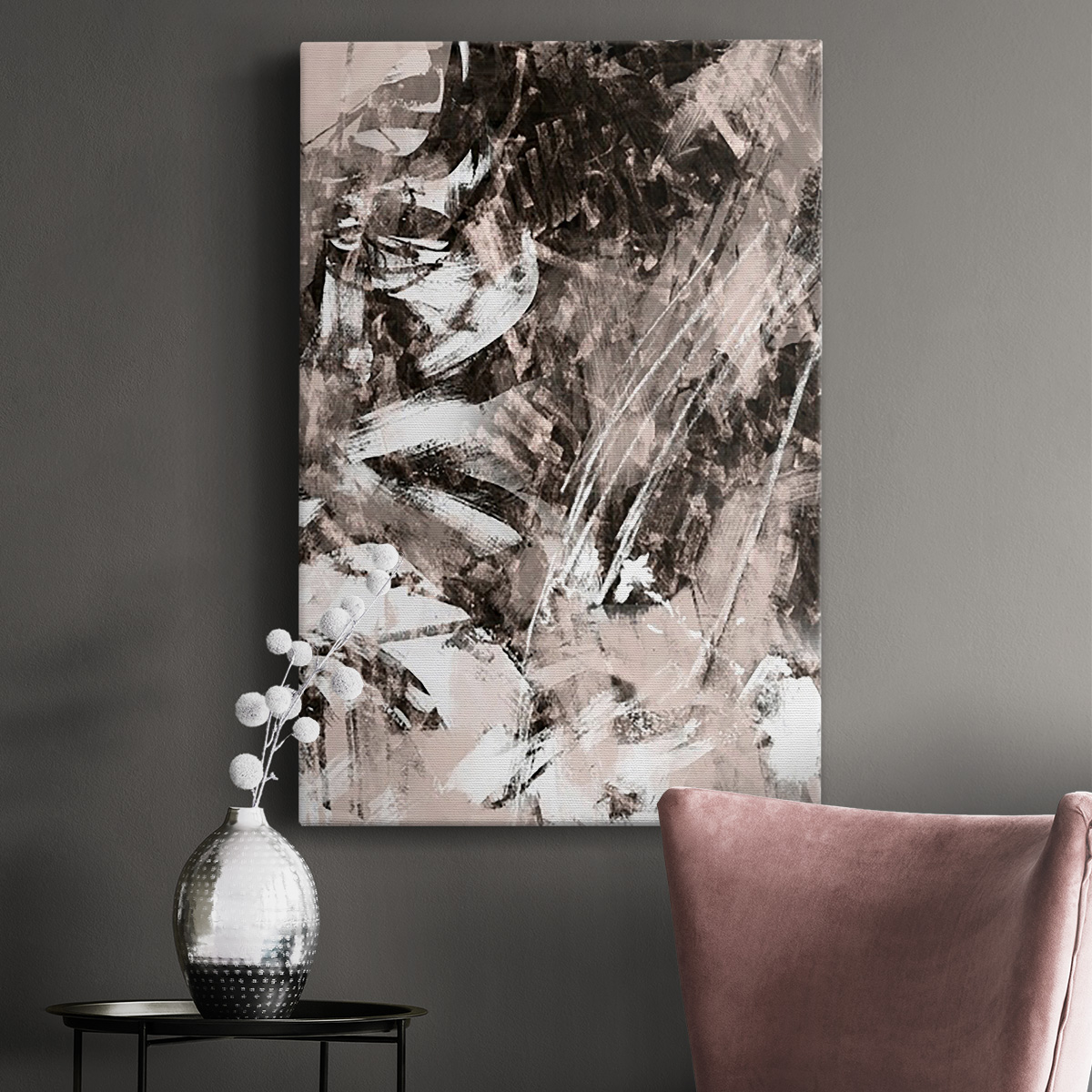 Blush Blackboard II Premium Gallery Wrapped Canvas - Ready to Hang