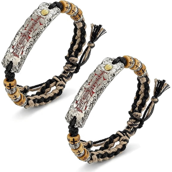 Feng Shui Bracelet for Men & Women – Braided Talisman Protection Bracelet for Good Luck, Wealth & Positive Energy, Chinese Taoist Inspired Spiritual Jewelry(XX-2PCS)