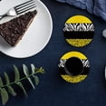 thumbnail image 6 of FMSHPON Leopard and Zebra Texture Yellow Set of 6 Round Coaster for Drinks, Absorbent Ceramic Stone Coasters Cup Mat with Cork Base for Home Kitchen Room Coffee Table Bar Decor, 6 of 6
