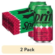 (2 pack) Sprite Winter Spiced Cranberry Zero Sugar Soda Pop, 12 fl oz, 12 Pack Cans