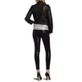thumbnail image 2 of Noora Women's Black Lambskin Leather Jacket with  Wide Collared | Casual Black Outwear Biker Leather Jacket | Birthday Gifts ST0265, 2 of 7