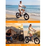 ESKUTE D300D Electric Bike for Adults, Foldable Ebike, 750W Motor, 20MPH, 48V 20.8Ah Battery, 20x4.0 Fat Tires, 80-Mile Range, 7-Speed, NFC Unlock Black, UL2849