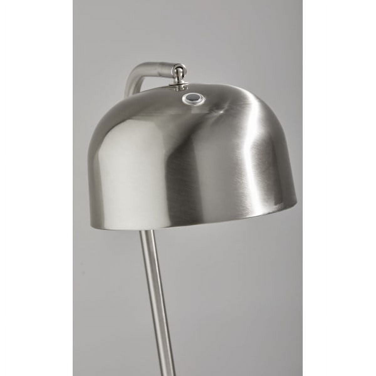 Adesso® Cora Desk Lamp, 22-1/2"H, Brushed Steel Shade/White Marble Base