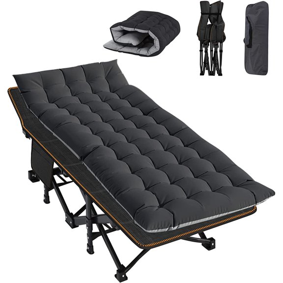 Camping Cot for Adults, 28 in Wide Folding Bed with Mattress