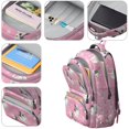 thumbnail image 4 of Pink French Bulldog Love Heart Backpack for School,Cute School Bag,Schoolbag with Adjustable Shoulder Straps & Padded Back,16.9 Inch, 4 of 5