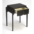 thumbnail image 7 of Beaumont Lane Rubberwood Black Nightstand Rectangular Antique Bronze Finish Unassembled, 7 of 7