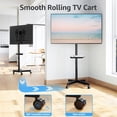 thumbnail image 3 of HOMOUNT Mobile TV Stand,Rolling TV Cart for 24-60" TVs, Portable TV Floor Stand with Wheels,Adjustable Shelf & Tilt,Max VESA 400x400mm,up to 77 lbs, 3 of 10