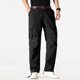 thumbnail image 1 of Pantalones largos de moda para hombre, casuales, de color sólido, con bolsillos y cremallera, cintura elástica, de poliéster., 1 of 5