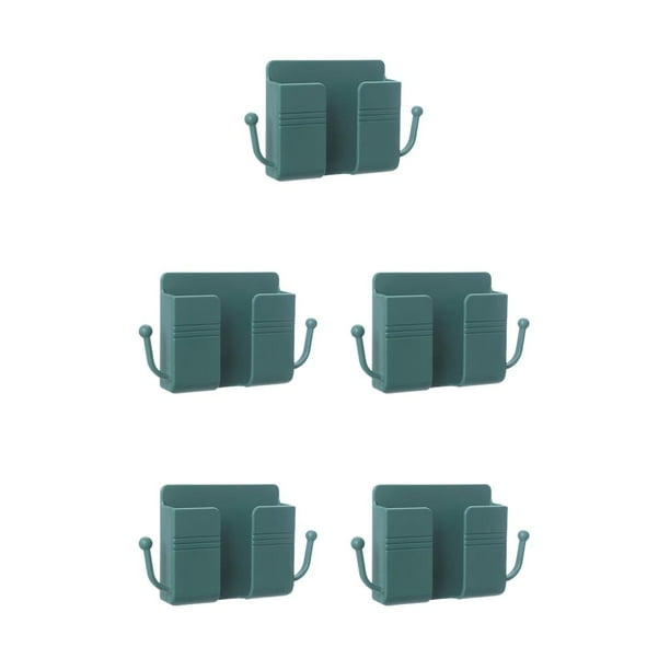 Toystoory Soporte para teléfono montado en la pared Organizador de control remoto de perforación libre Llavero multifuncional Caja de Verde 5Conjunto