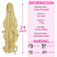 thumbnail image 3 of 24" Curly Claw Clip Ponytail Hair Extension Synthetic Hairpiece Wavy Wig for Women, 3 of 6