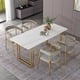 thumbnail image 3 of Luxury Gold Legs Dining Table Set 4 Chairs Nordic Organizer Coffee Tables Modern Restaurant Mesas De Comedor Kitchen Furniture My Lux Decor Round, 3 of 13