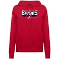 thumbnail image 2 of Women's Levelwear Red Atlanta Braves Adorn Retro 3D Pullover Hoodie, 2 of 3