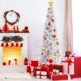thumbnail image 3 of 7.5ft White Pencil Christmas Tree, Artificial Slim Christmas Tree with 1000 Branch Tips and Metal Stand, White Xmas Trees for Indoor Outdoor Home Holiday Decoration, 3 of 8