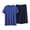 Blue, variant on PIWHJQK 2 Pieces Men Pajama Set Elastic Waist Sleepwear Men's Solid Crew Neck Tee Elastic Pocket Shorts 2 Piece Pajama Men Sleepwear