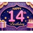 thumbnail image 3 of Decorative Design Birthday Banner Cake Decoration Happy 14th Party Backdrop Polyester Material for Birthday Party Celebration Kids Party, 3 of 7